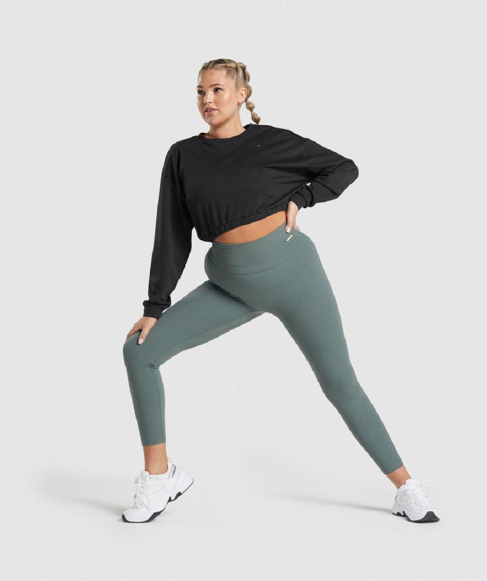 Correr Con Capucha Gymshark Whitney Cropped Pullover Mujer Negras | CO 2598DFM